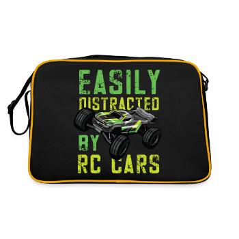 RC Auto Hobby Spruch Ferngestuertes Auto - Retro Tasche - Schwarz/Gold - Hinten