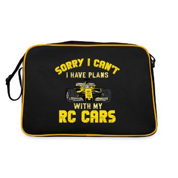 RC Auto Hobby Spruch Ferngestuertes Auto - Retro Tasche - Schwarz/Gold - Hinten