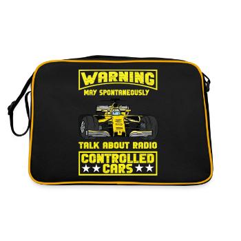 RC Auto Hobby Spruch Ferngestuertes Auto - Retro Tasche - Schwarz/Gold - Hinten