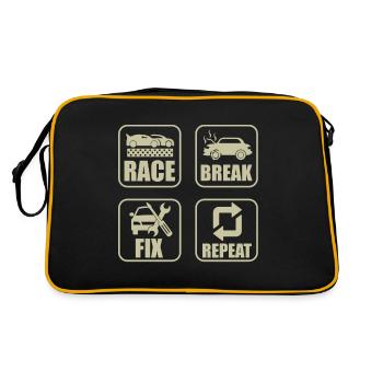 RC Auto Hobby Spruch Ferngestuertes Auto - Retro Tasche - Schwarz/Gold - Hinten