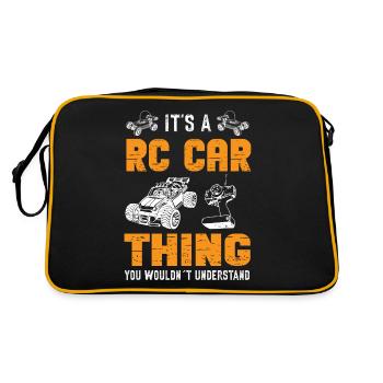 RC Auto Hobby Spruch Ferngestuertes Auto - Retro Tasche - Schwarz/Gold - Hinten