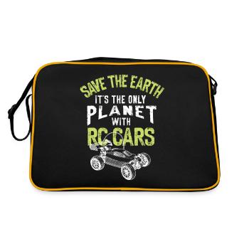 RC Auto Hobby Spruch Ferngestuertes Auto - Retro Tasche - Schwarz/Gold - Hinten