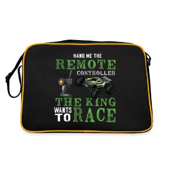RC Auto Hobby Spruch Ferngestuertes Auto - Retro Tasche - Schwarz/Gold - Hinten