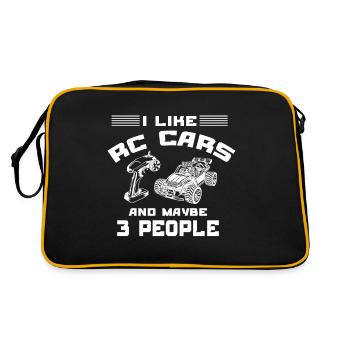 RC Auto Hobby Spruch Ferngestuertes Auto - Retro Tasche - Schwarz/Gold - Hinten
