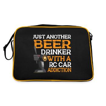 RC Auto Hobby Spruch Ferngestuertes Auto - Retro Tasche - Schwarz/Gold - Hinten