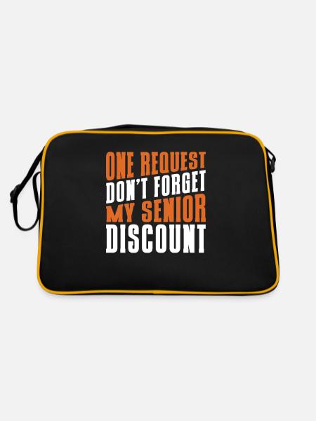 Pensioner Pension Dont Forget My Senior Discount - Retro Bag - black/gold - Back