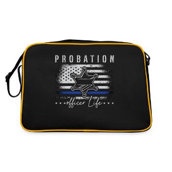 Probation Officer Life Corrections Parole Officer - Retro Tasche - Schwarz/Gold - Hinten