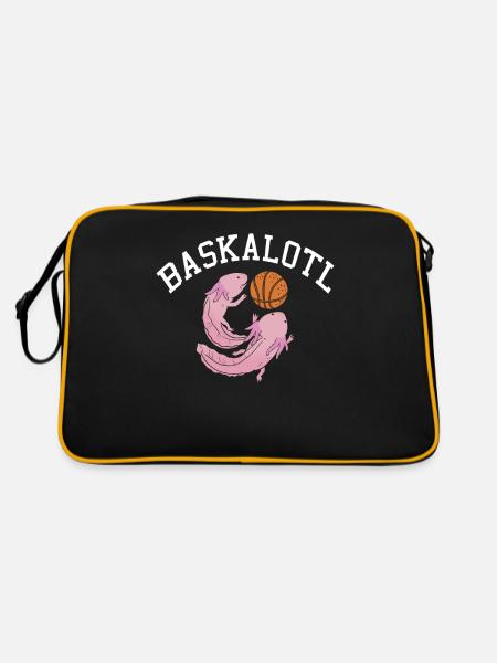 Axolotl Liebhaber Geschenke - Retro Tasche - Schwarz/Gold - Hinten