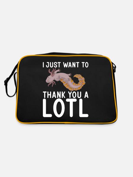 Axolotl Liebhaber Geschenke - Retro Tasche - Schwarz/Gold - Hinten