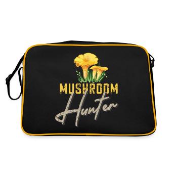 Pilzsammler Pilz Motiv für Pilzsucher - Retro Tasche - Schwarz/Gold - Hinten