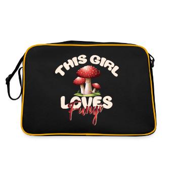 Pilzsammler Pilz Motiv für Pilzsucher - Retro Tasche - Schwarz/Gold - Hinten