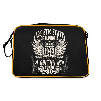 Fan de guitare Musicien Guitaristes Anniversaire 1943 - Sac Retro - noir/or - Dos