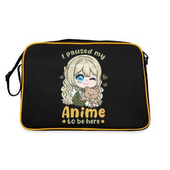 I Paused My Anime To Be Here I Otaku Kawaii Girl - Retro Bag - black/gold - Back