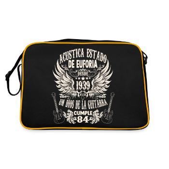 guitarristas cumpleaños diciendo vintage 1939 84 - Retro Tasche - Schwarz/Gold - Hinten