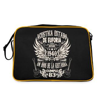 músico cumpleaños guitarrista rockero nacido en - Retro Tasche - Schwarz/Gold - Hinten