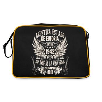 guitarristas cumpleaños 1942 vintage 81 años - Retro Tasche - Schwarz/Gold - Hinten