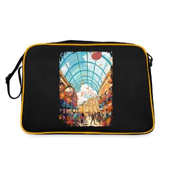 London - Retro Tasche - Schwarz/Gold - Hinten