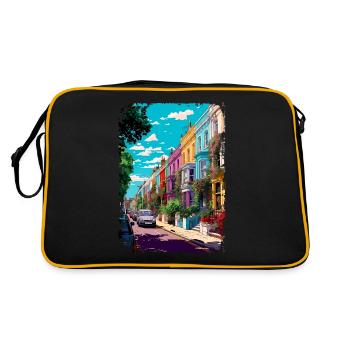 London - Retro Tasche - Schwarz/Gold - Hinten