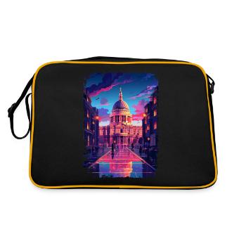 London - Retro Tasche - Schwarz/Gold - Hinten