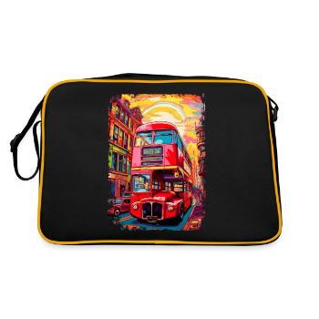 London - Retro Tasche - Schwarz/Gold - Hinten
