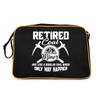 Coal Miner Retired Coal Miner Happier - Retro Bag - black/gold - Back