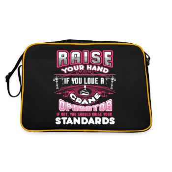 Crane Operator Love A Crane Operator - Retro Bag - black/gold - Back