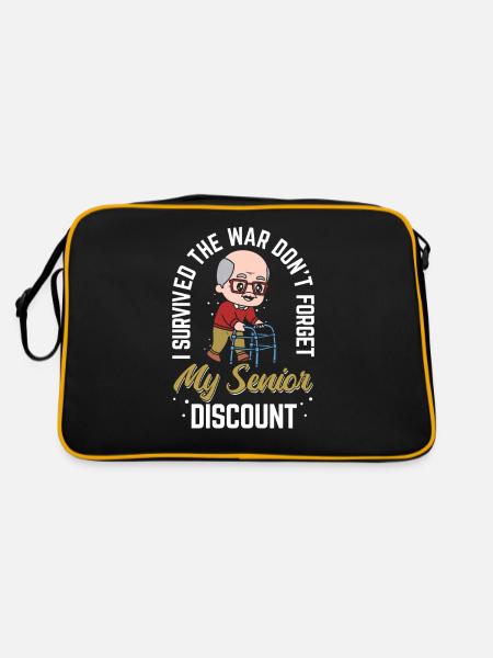 Pensioner pension funny - Retro Bag - black/gold - Back