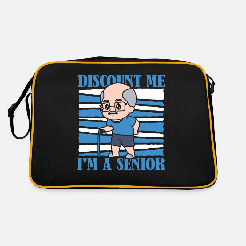 Rentner Rente Lustig - Retro Tasche - Schwarz/Gold