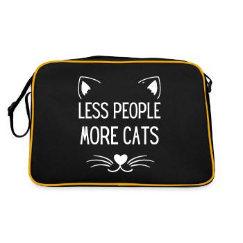 Moins de gens Plus de chats Drôle d’amoureux des chats - Sac Retro - noir/or - Dos