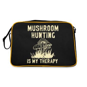 Pilzsammler Pilz Motiv für Pilzsucher - Retro Tasche - Schwarz/Gold - Hinten