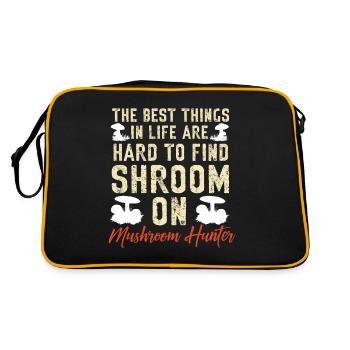 Pilzsammler Pilz Motiv für Pilzsucher - Retro Tasche - Schwarz/Gold - Hinten