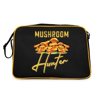 Pilzsammler Pilz Motiv für Pilzsucher - Retro Tasche - Schwarz/Gold - Hinten
