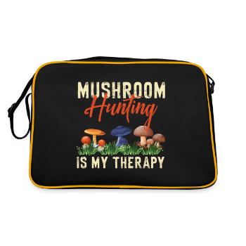 Pilzsammler Pilz Motiv für Pilzsucher - Retro Tasche - Schwarz/Gold - Hinten