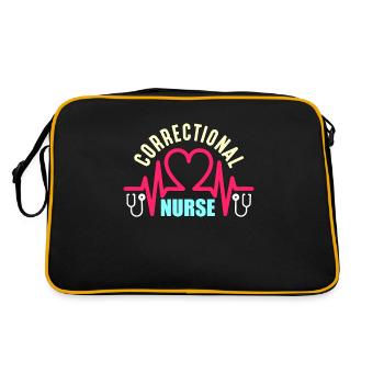 Correctional Nurse Corrections Prison Nursing - Retro Bag - black/gold - Back