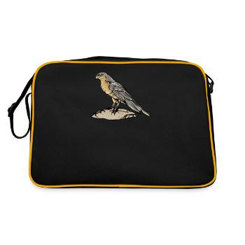 Épervier Oiseau I Motif d’oiseau de proie pour les ornithologues - Sac Retro - noir/or - Dos