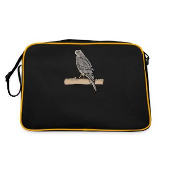 Épervier Oiseau I Motif d’oiseau de proie pour les ornithologues - Sac Retro - noir/or - Dos