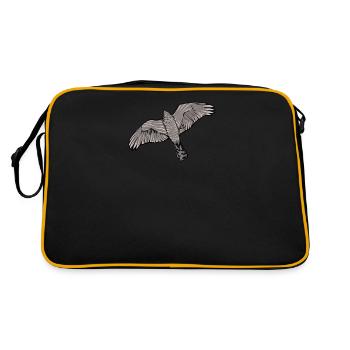 Épervier Oiseau I Motif d’oiseau de proie pour les ornithologues - Sac Retro - noir/or - Dos
