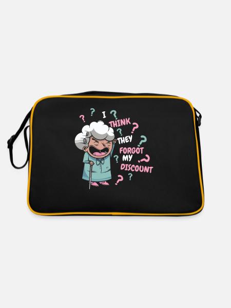 Pensioner Pension Humor - Retro Bag - black/gold - Back