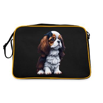 Cavalier King Charles Spaniel Chien Chiot - Sac Retro - noir/or - Dos