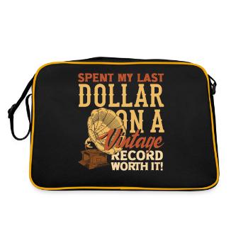 J’ai dépensé mon dernier dollar pour un disque vintage. Valeur - Sac Retro - noir/or - Dos