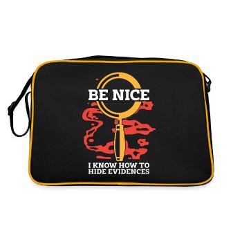 Forensic Science Be Nice I Know-How Criminology - Retro Tasche - Schwarz/Gold - Hinten
