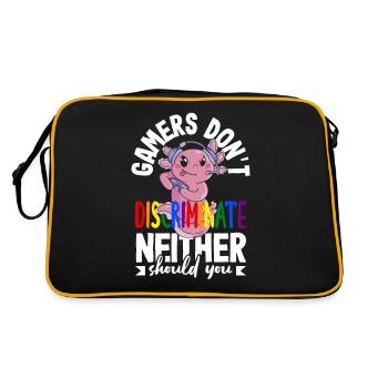 Gamers don't discriminate - neither should you - Retro Bag - black/gold - Back