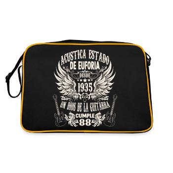 aficionado a la guitarra músico guitarristas - Retro Tasche - Schwarz/Gold - Hinten