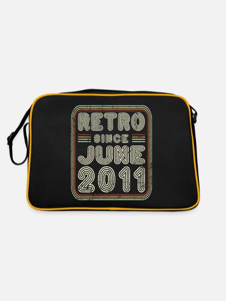 Geburtstag Juni 2011 Retro Geschenk - Retro Tasche - Schwarz/Gold