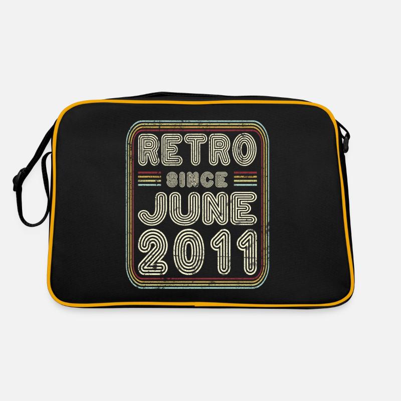 Geburtstag Juni 2011 Retro Geschenk - Retro Tasche - Schwarz/Gold