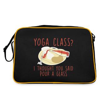 Yoga Class, I Thought You Said Pour A Glass 4 - Retro Bag - black/gold - Back
