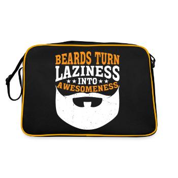Beards Turn Laziness Into Awesomeness 3 - Retro Tasche - Schwarz/Gold - Hinten