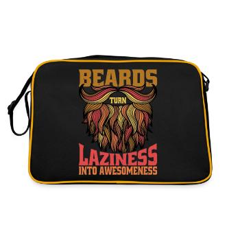 Beards Turn Laziness Into Awesomeness 2 - Retro Tasche - Schwarz/Gold - Hinten