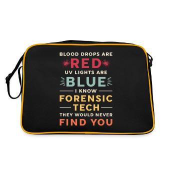 Forensic Science Blood Drops Are Red Criminology - Retro Tasche - Schwarz/Gold - Hinten