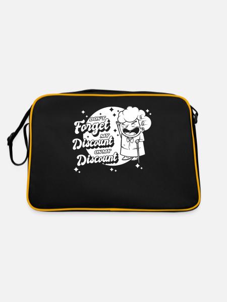 Pensioner Pension Dont Forget My Senior Discount - Retro Bag - black/gold - Back